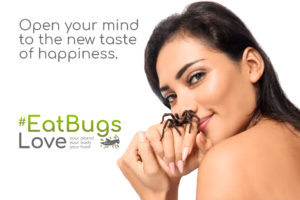 Entovegan Love #EatBugs - open your mind to the new taste of happiness - Raquel Cortman and tarantula