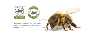 Entovegan seal of approval honeybee